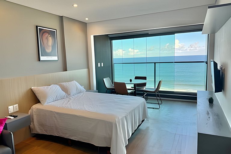 Lindo studio com vista mar
