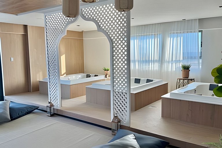 Lindo studio com vista mar