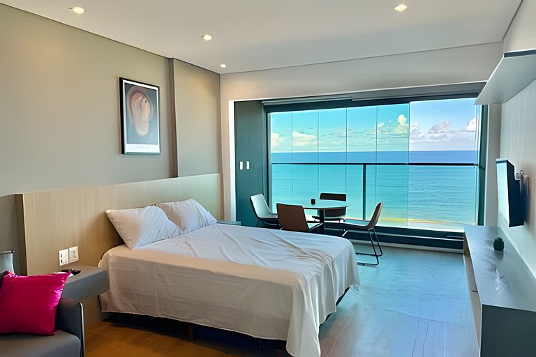 Lindo studio com vista mar