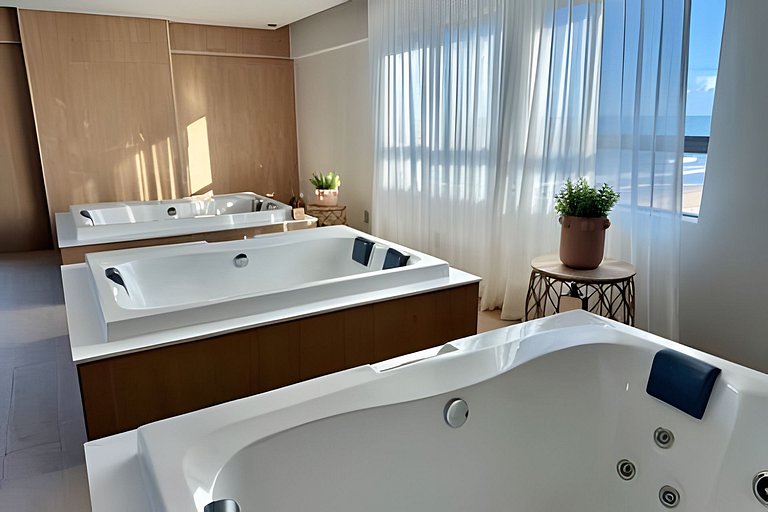 Lindo studio com vista mar