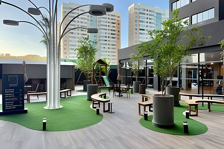 Lindo studio com vista mar