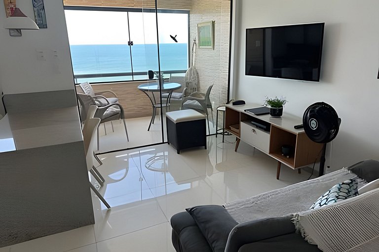 Duplex - vista panorâmica  mar, piscina