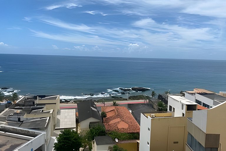 Duplex - vista panorâmica  mar, piscina