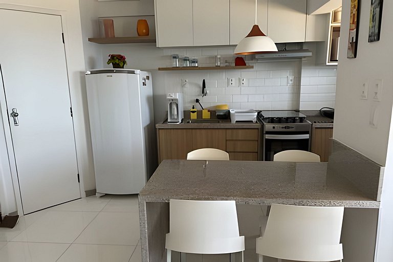 Duplex - vista panorâmica  mar, piscina