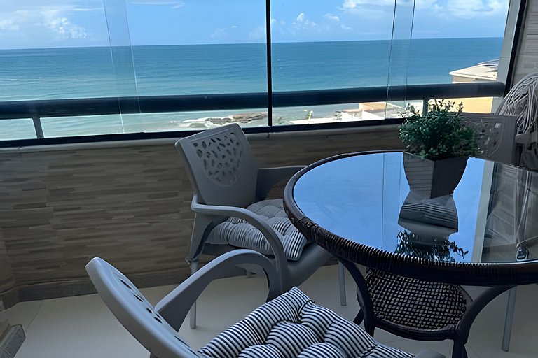 Duplex - vista panorâmica  mar, piscina