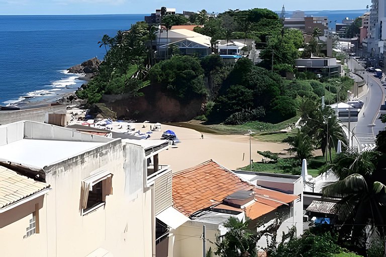 Duplex - vista panorâmica  mar, piscina