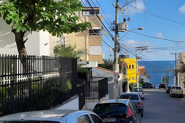 Duplex - vista panorâmica  mar, piscina