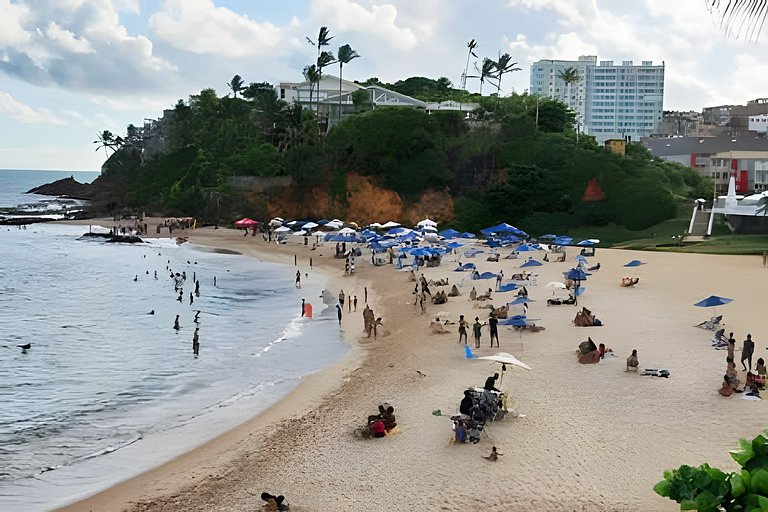 Duplex - vista panorâmica  mar, piscina