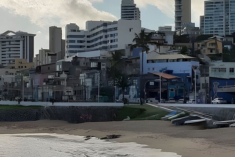 Duplex - vista panorâmica  mar, piscina