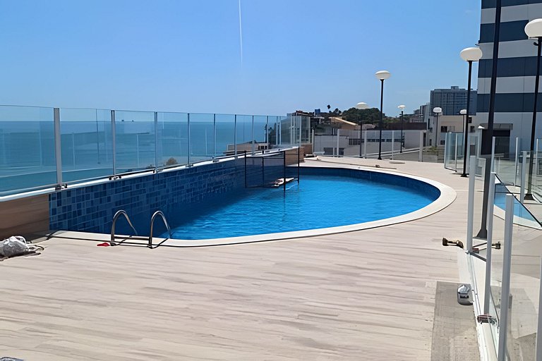 Duplex - vista panorâmica  mar, piscina