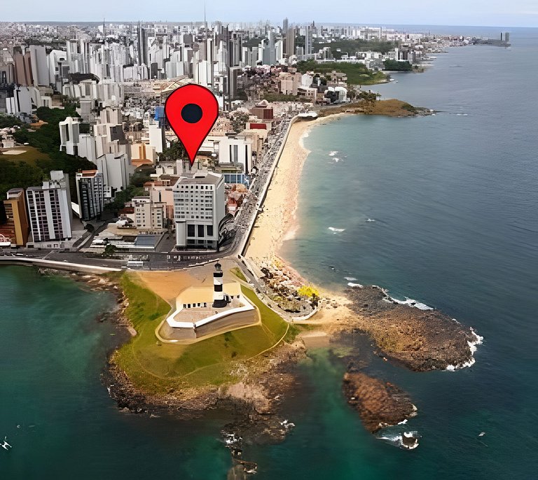 Vista para o mar e conforto na Barra