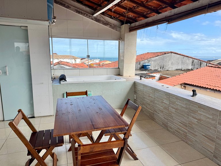 Triplex no Centro Histórico: Vista e Churrasqueira
