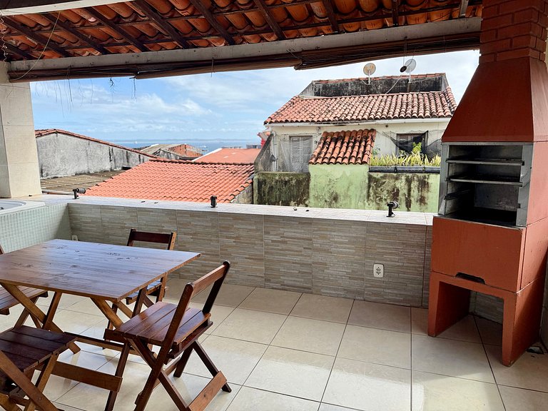 Triplex no Centro Histórico: Vista e Churrasqueira