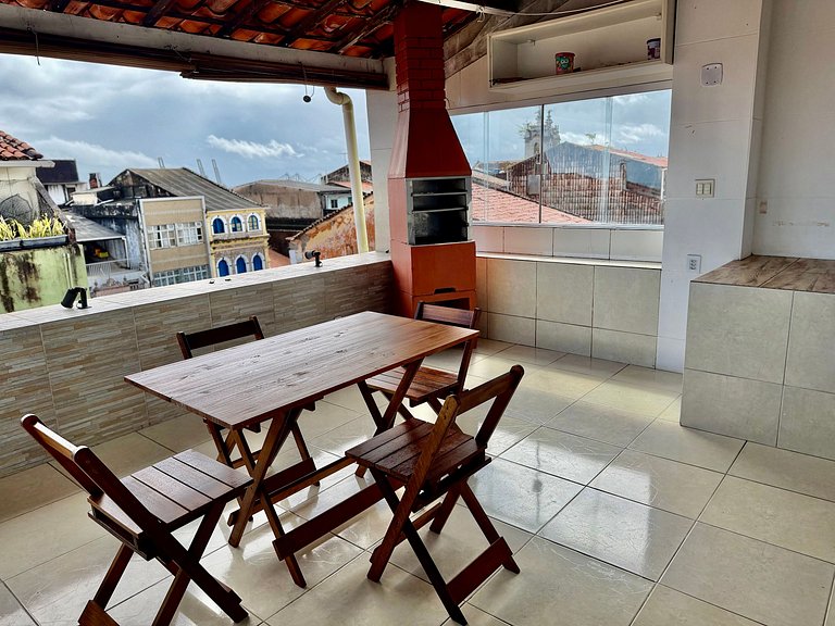 Triplex no Centro Histórico: Vista e Churrasqueira