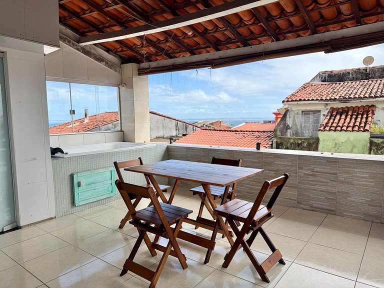 Triplex no Centro Histórico: Vista e Churrasqueira