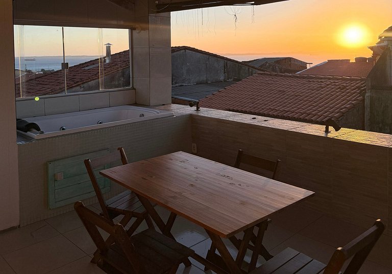 Triplex no Centro Histórico: Vista e Churrasqueira